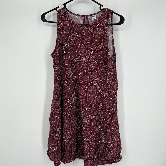 Old Navy Red‎ Paisley Tank Dress Size Medium - Picture 1 of 6